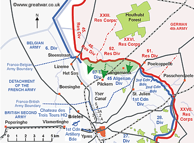 1 Brigade Canadian Field Artillery prepares to move towards Ypres from Vlamertinge.