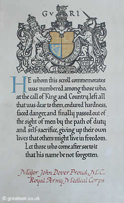 The Next of Kin Memorial Scroll