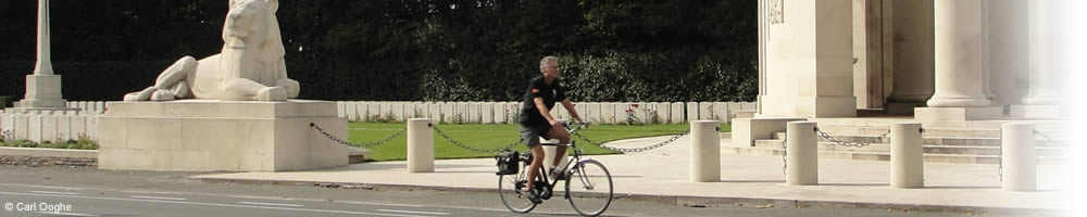 Cycling at Ploegsteert Memorial, Ypres Salient.