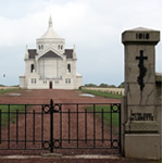 The west gate at Notre Dame de Lorette French Military cemetery near Arras, France.