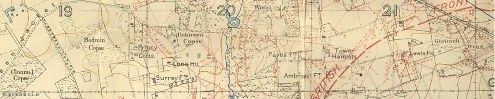 Trench map from the Ypres Salient.