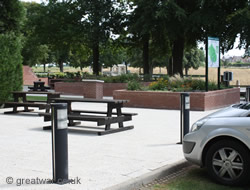 Benches at the car park.