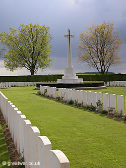 Cross of Sacrifice at London Road Cemetery and Extension.