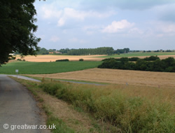 View from Mansell Copse across Carnoy valley to Mametz on the skyline.