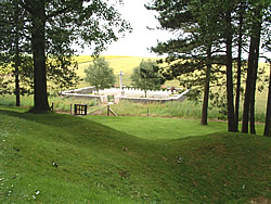 Looking west from the reverse slope behind the British Front Line to Railway Hollow cemetery.