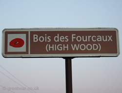 Poppy symbol for the Circuit of Remembrance on the Somme battlefields, France.