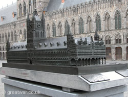 Bronze replica model of the Cloth Hall.