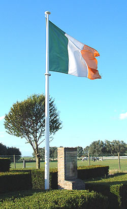 Memorial at Boezinge (Boesinghe) in the Ypres Salient to Francis Ledwidge, Irish poet, killed 31 July 1917.