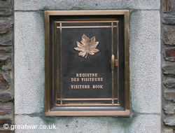 Visitors' Book at the Canadian Memorial at Hill 62 (Sanctuary Wood), Zillebeke.