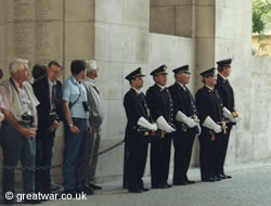 Buglers stand ready just before 8 o'clock at the Menin Gate Memorial.