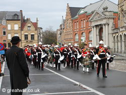 The Poppy Parade marches off.