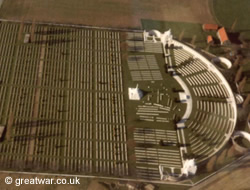 Aerial view of Tyne Cot Cemetery dating from 1980.